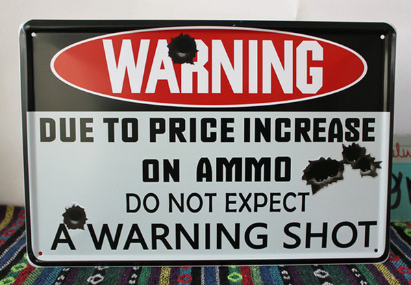 A WARNING SHOT Warning board Vintage Music Poster Retro Painting Picture Cafe Bar Iron Metal Mural Wall Sticker Home Art Decor Tin sign