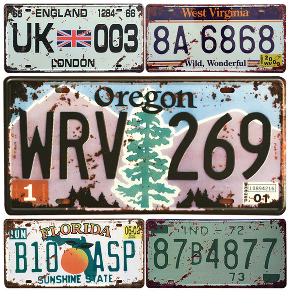 USA Oregon State Car Metal License Plate Vintage Home Decor Tin Sign Bar Garage Decorative Metal Sign Art Painting Retro Plaque Y18102409