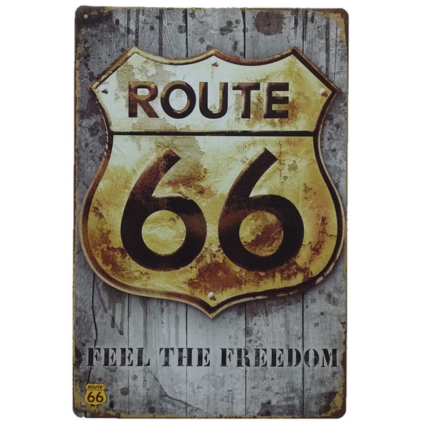 20x30cm ROUTE 66 FEEL THE FREEDOM Tin Signs Vintage Metal Poster Bar Pub Home Wall Decorative Plaques