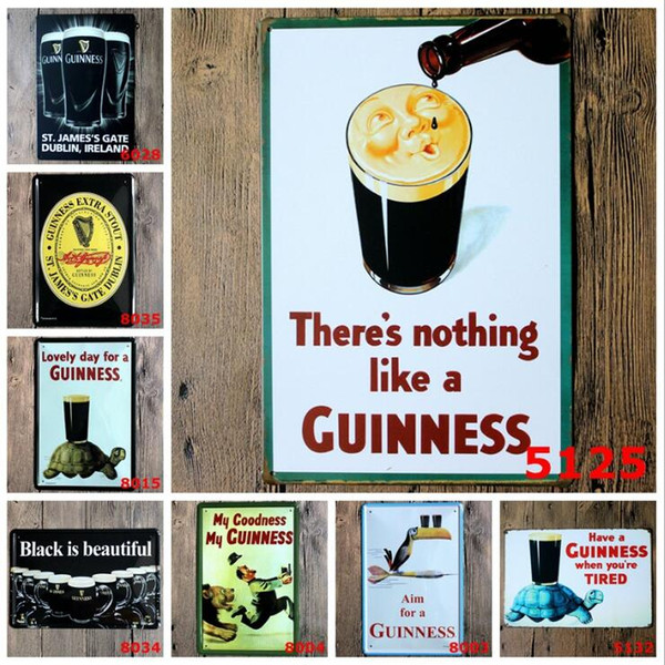 Guinness Tin Signs Collection Vintage Wall Art Retro TIN SIGN Old Wall Metal Painting ART Bar Man Cave Pub Coffee Restaurant Home Decoration