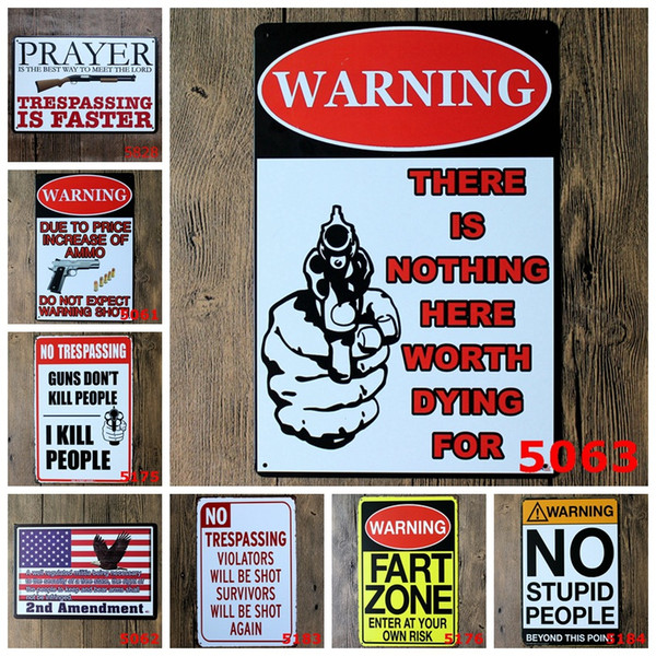 Warning No Stupid People Toilet Kitchen Bathroom Family Rules Bar Pub Cafe Home Restaurant Decoratio Vintage Retro Metal Painting H0154