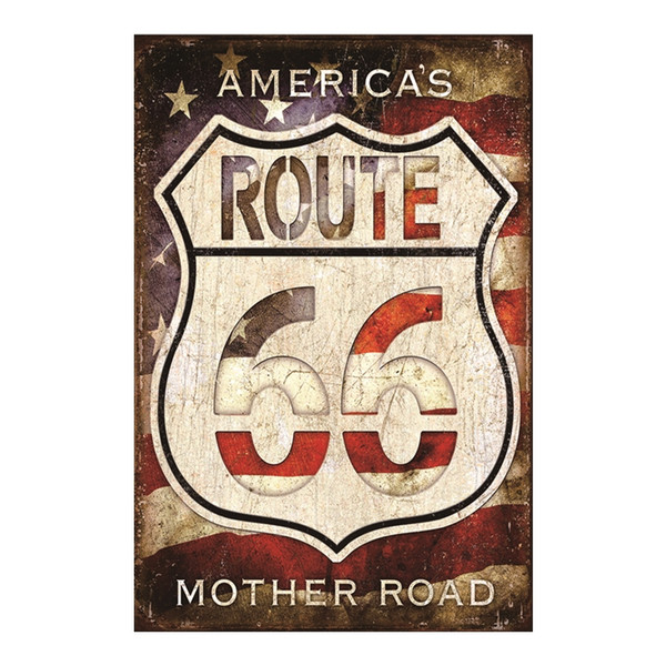 America's Route 66 Mother Road Decorative Retro Metal Poster Wall Cafe Bar Cave Pub Garden Living Room Club Plaque Artside Pin Up Girl