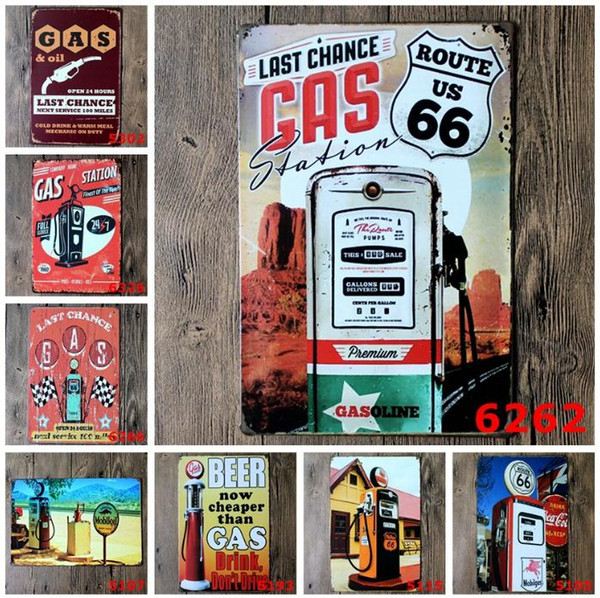 Gasline Gas Oil Beer Route 66 Vintage Craft Tin Sign Retro Metal Painting Antique Iron Poster Bar Pub Signs Wall Art Sticker SN316