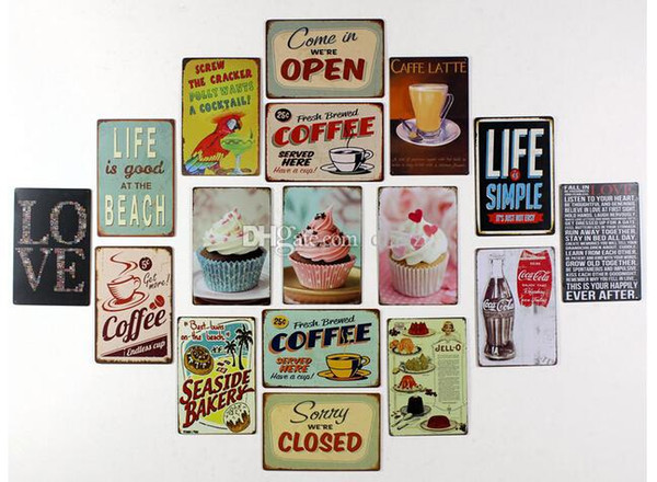 New Arrive Cake Dessert CAFE BAR Kitchen TIN SIGN Wall Metal Painting Vintage Retro Poster Home Decor Art Wall Decoration