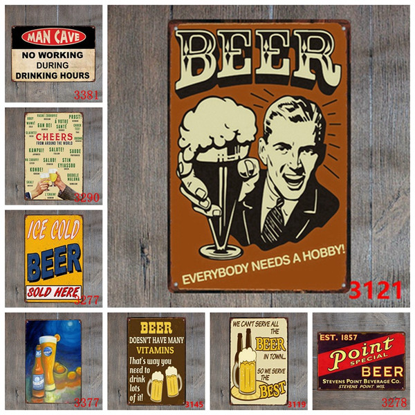 I LOVE BEER 20*30cm Tintins Posters Tin Signs Room Vintage Home Decor Tin Signs Wall Art Paint Crafts Supplies Graphic Tablet DHL