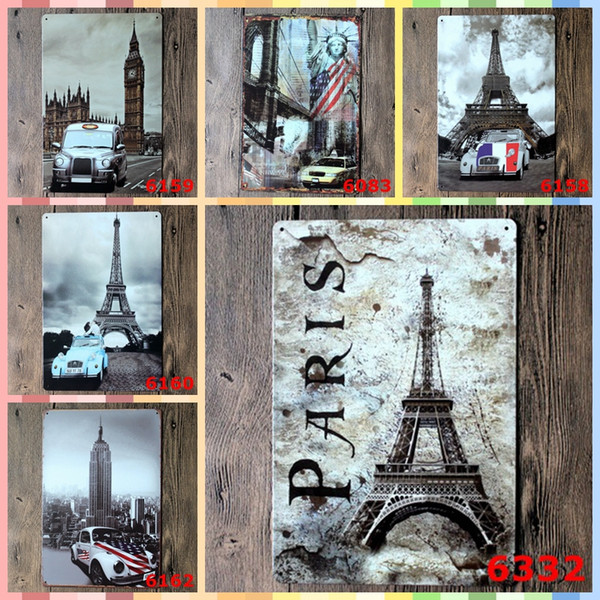 PARIS Elfel Towel 20*30cm Iron Wall Paint Posters Home Decor Tin Signs Vintage Decor Graphic Tablet Crafts Supplies Metal Art