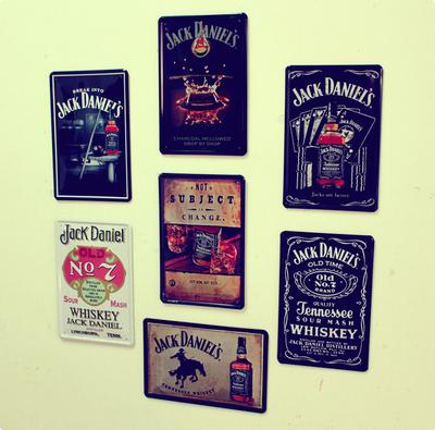 Antique retro metal tin signs famous wine whiskey jack daniel wall decoration plaque vintage iron painting art pub bar craft gift