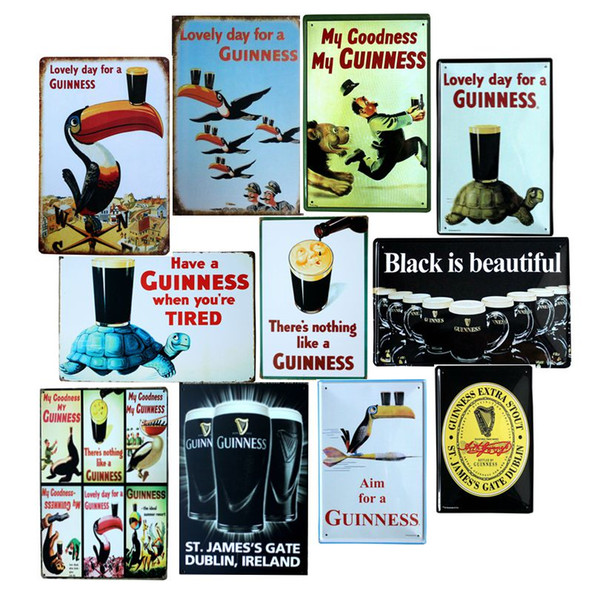 Wholesale- Lovely day for a Guinness Metal Painting Retro Sign Wall Bar Home Art Decor Cuadros 30X20CM A-5820