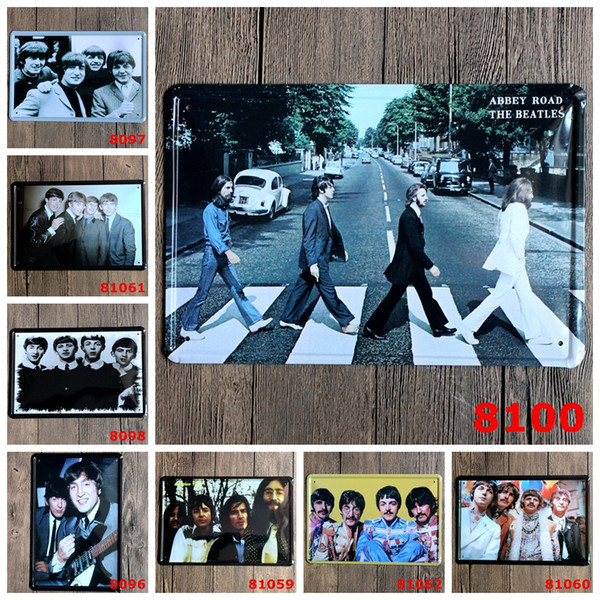 lastest 20*30cm classic ABBEY ROAD THE BEATLES Tin Sign Coffee Shop Bar Restaurant Wall Art decoration Bar Metal Paintings