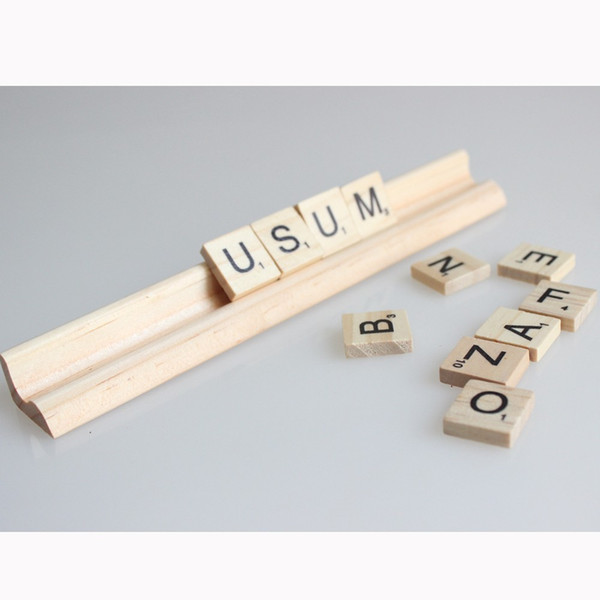 20pcs/lot Wood Scrabble Tiles Letters Stand Rules 19 Cm (Length) No Letters Rectangle Europe Style Scrabble