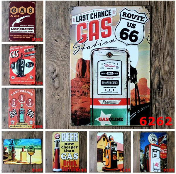 Gasline Gas Oil Beer Route 66 Vintage Craft Tin Sign Retro Metal Home Restaurant KTV Kitchen Bar Pub Signs Wall Art Sticker SN1869