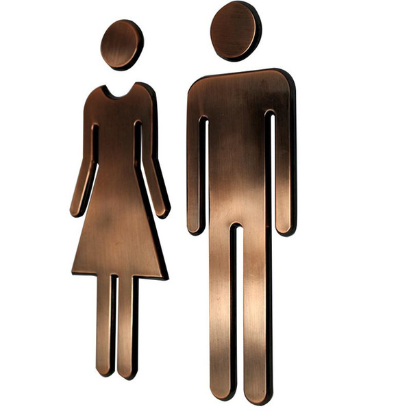 Adhesive MEN WOMEN Toilet Door Sign Bathroom Restroom WC Door Sign For WC Toilet Sticker Doorplate