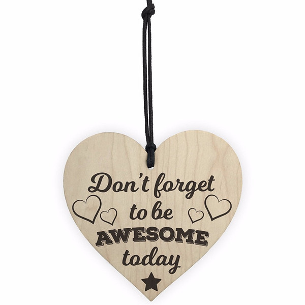 Meijiafei Be Awesome - FRIENDSHIP COLLEAGUE MOTIVATION WOOD HANGING HEART GIFT SIGN PLAQUE