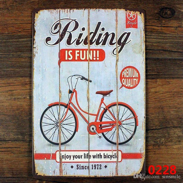 Wholesale- Bicycle metal tin sign wall decor , Riding Bicycle poster Vintage tin sign metal painting Antique crafts iron retro plaque