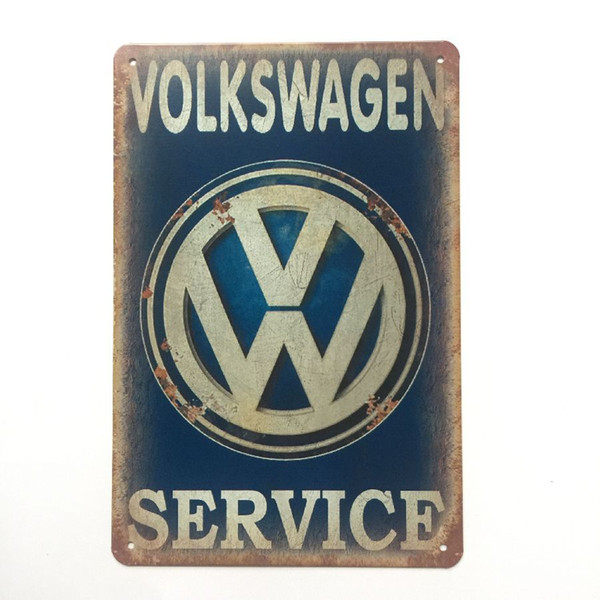 Volkswagen Service Retro Vintage Metal Tin sign poster for Man Cave Garage shabby chic wall sticker Cafe Bar home decor