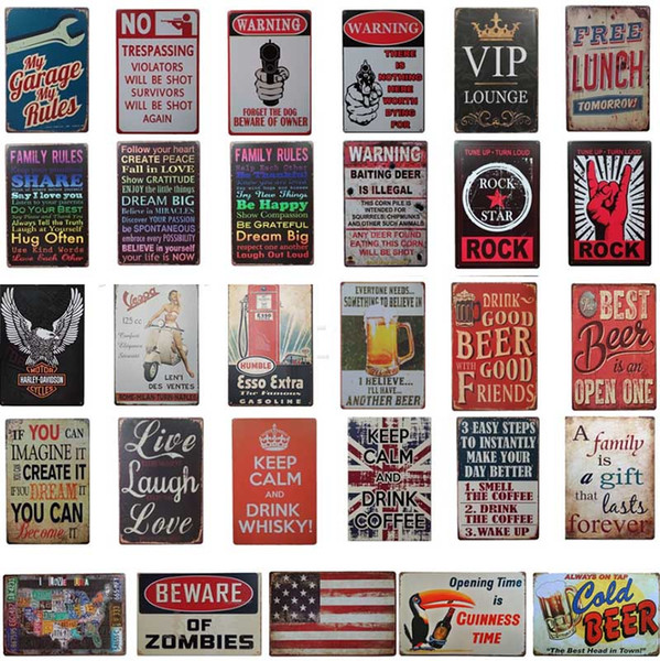 Metal Painting Tin Signs Collection Wall Art RetroTIN SIGN Old Wall Metal Painting ART Bar Man Cave Pub Restaurant Home Decoration HH7-1966