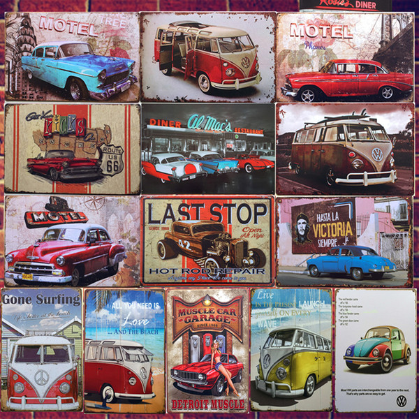 Car Bus VW Combi Wagon Retro Plaque Wall Decor for Bar Pub Home Vintage Metal Poster Plate Metal Signs Painting 20*30cm