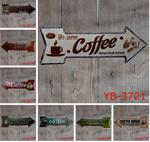 Arrow Irregular metal Vintage Sign Retro Poster Plaque Coffee Beer Garage cupcake Wall Home Decor art metal Painting FFA602 10pcs