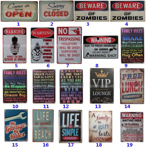 255 Style Metal Painting Tin Signs Collection Wall Art RetroTIN SIGN Wall Painting Art Bar Cave Pub Restaurant Home Decoration WX9-1213