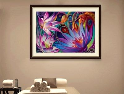 40*30cm Rainbow Lotus 100% Full 5D Diamond Painting Kit Del Hog Home Decor Wall Art Square Diamond Craft Supplies