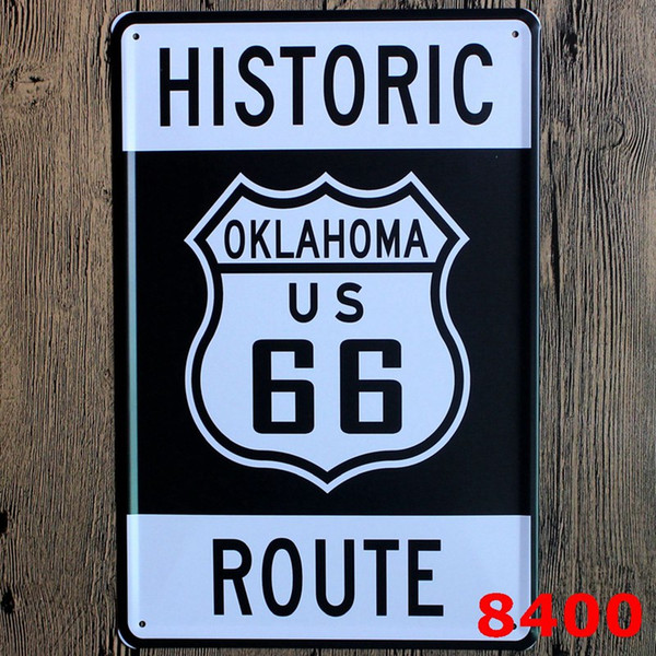 500pcs 20*30cm US Route 66 FEEL THE FREEDOM Vintage Metal Poster For Bar Pub Wall Decor Tin Sign Home Plaques Signs Painting