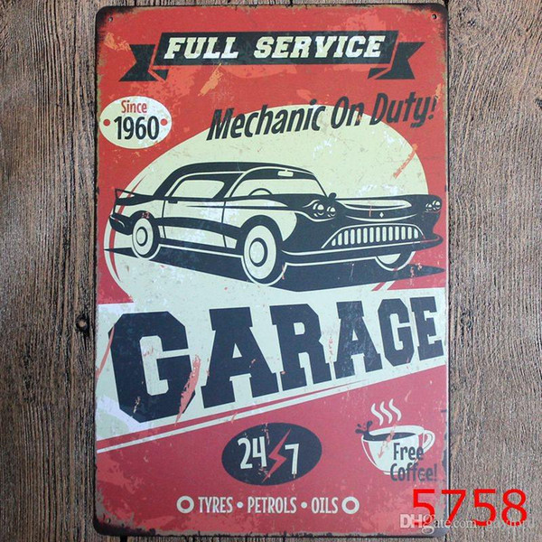 100pcs Antique Iron Paintings 20*30cm Metal Tin Sign Car Repair Depot Iron Paintings Stays My Garage Tin Poster Personality H397g