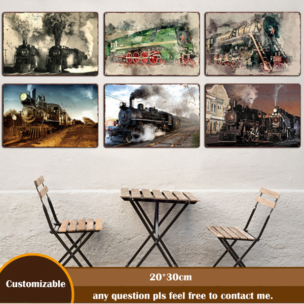 20*30cm Nostalgic Train Metal Tin Signs Vintage Posters Metal Plaque Club Wall Home Store art metal Painting Wall Decor Art Pictures