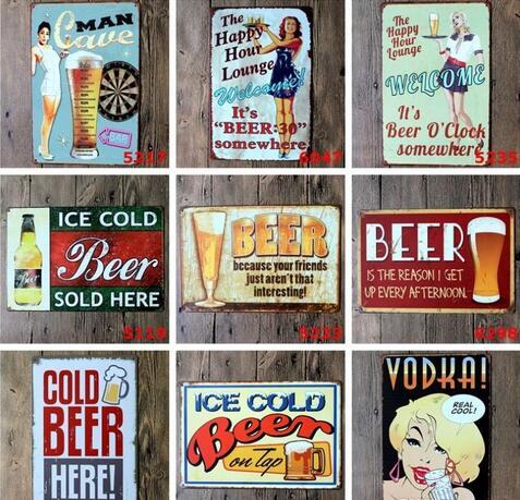 Metal Painting Iron Wall Art Pictures Tin Sign Rectangle Retro Fashion Bar Ktv Home Bedroom Decor