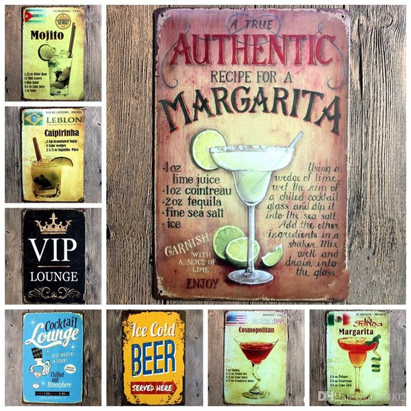 Retro Beer Tin Sign Cocktail Wine Tins Poster Bar Club Pub Wall Hang Decorate Iron Painting 4 99lja ff