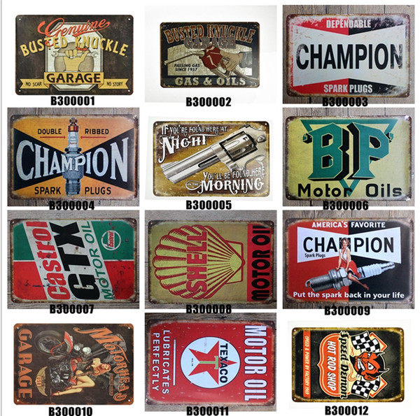 Customized 30*20cm Tin Metal Painting Wall Art Landscape Retro Modern Painting Old Wall ART Bar Cave Pub Restaurant Home Decoration