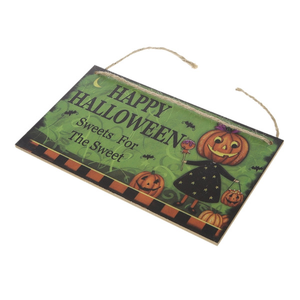 Happy Halloween Pumpkin Wood Fall Hanging Plaque Board Wall Sign Door