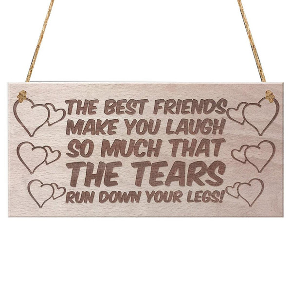 Best Friends Funny Poem Hanging Wooden Plaque Gift