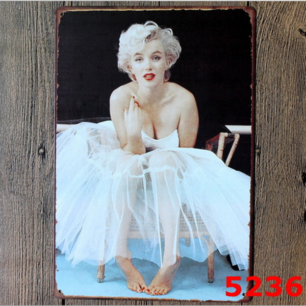 Metal Paintings Wall Sexy Lady of Marilyn Monroe Vintage Metal Tin Signs Painting Home Decor Wall Art Craft Sticker Bar 20x30cm Pub Room