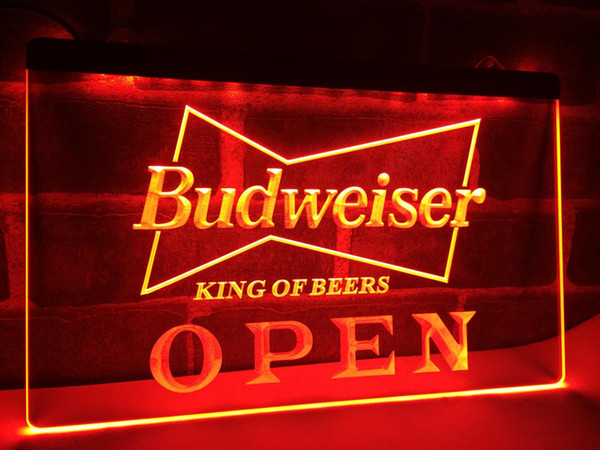 LE113- OPEN Budweiser Beer NR Pub Bar LED Neon Light Sign home decor crafts