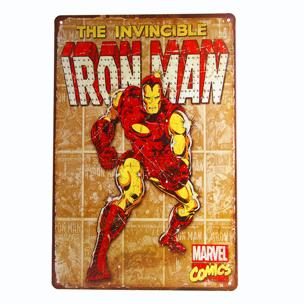 Iron Man Marvel Legends Iron Man Metal Vintage Retro Metal Tin Sign