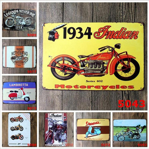 Motorcycle Vintage Craft Tin Sign Retro Metal Painting Antique Iron Poster Bar Pub Signs Wall Art Sticker wn563
