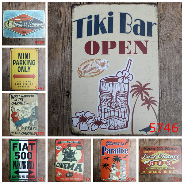 20x30cm Retro Tin Signs Metal Paintings Vintage Garage Bar Club Decorations Wall Art Plaques