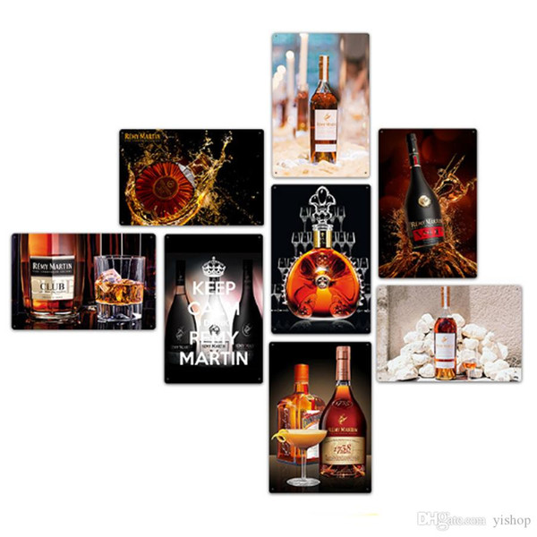 Wholesale Wine Metal Painting Chivas/Hennessy/Whiskey/Remy Martin Metal Signs Tin Painting 20*30cm 15*30cm Bar, Cafe, KTV Home Wall Decor