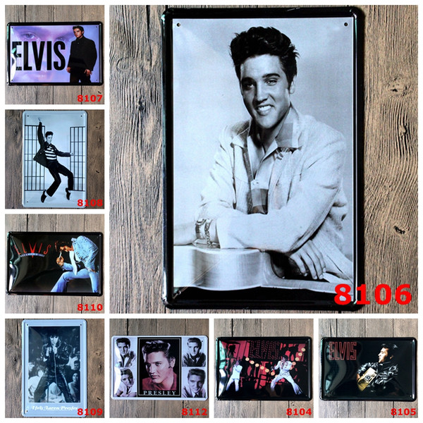 lastest 20*30cm classic the king of rock ELVIS Presley superstar Tin Sign Coffee Shop Bar Restaurant Wall Art decoration Bar Metal Paintings