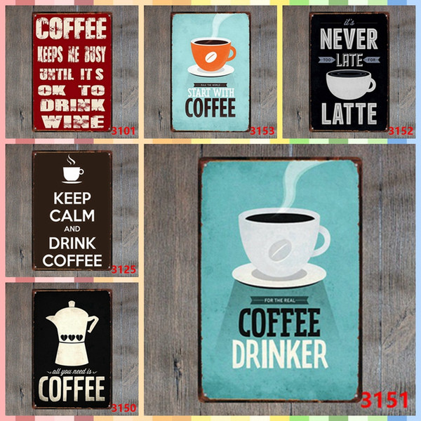 COFFEE DRINKER 20*30cm Iron Paint Posters Luxury Home Decor Metal Art Tin Signs Bedroom Wall Picture Decoration Art and Crafts