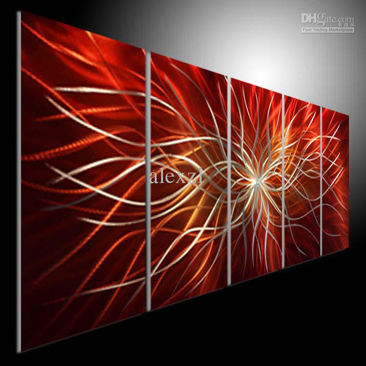 Metal Modern Abstract Art Oil Painting art Sculpture Decor original art RED