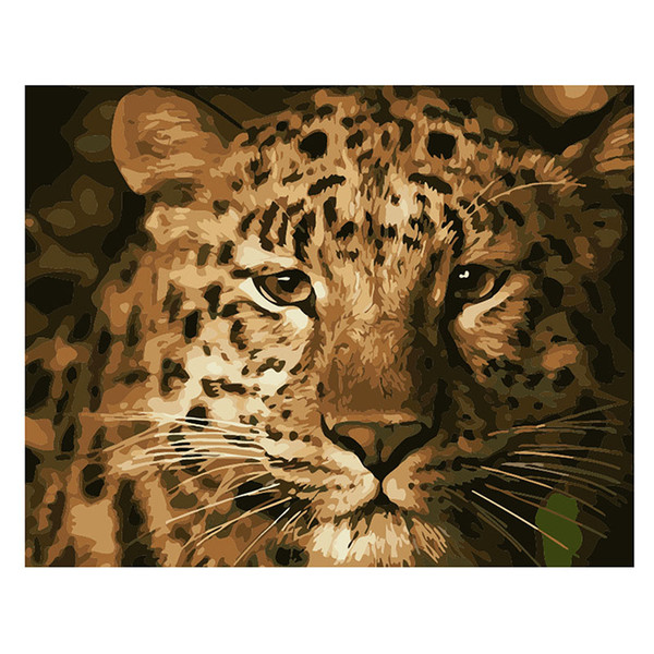 High quality digit diy oil painting number oil painting leopard tigers delicate line instruct three pens easy handling room decorative home