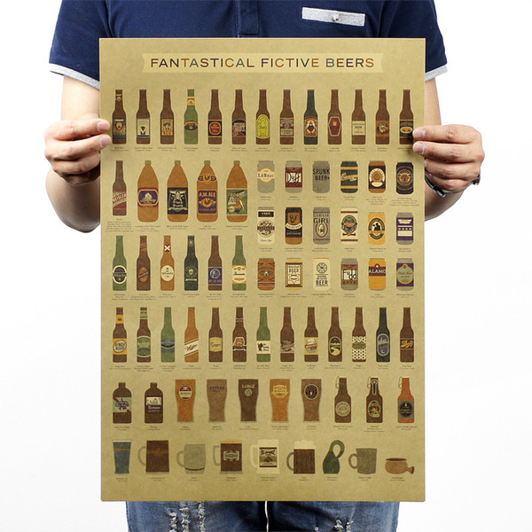 Home Decor Painting Calligraphy Retro For Bar Houses Bar Restaurant Vintage Paper Poster Beer Funny Beer Poster Retro Kraft Paper