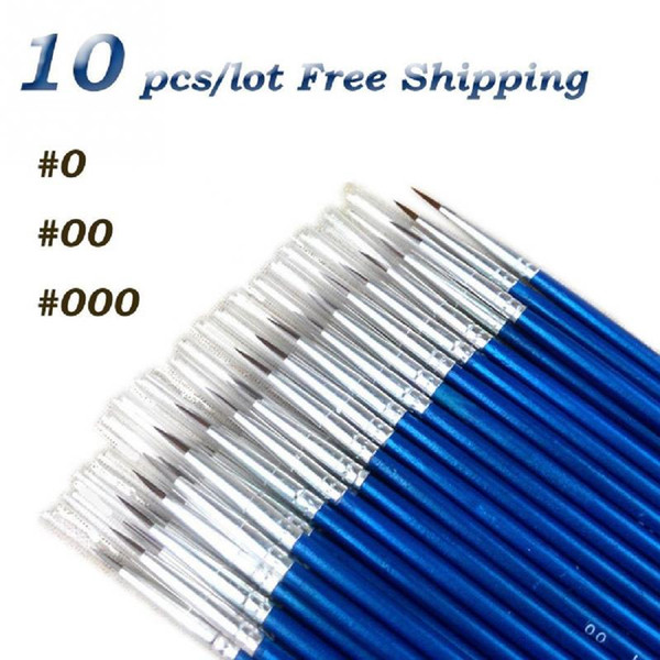 10Pcs/Set Fine Hand-painted Thin Hook Line Pen Drawing Art Pen #0 #00 #000 Paint Brush Art Supplies Nylon Brush Painting Pen