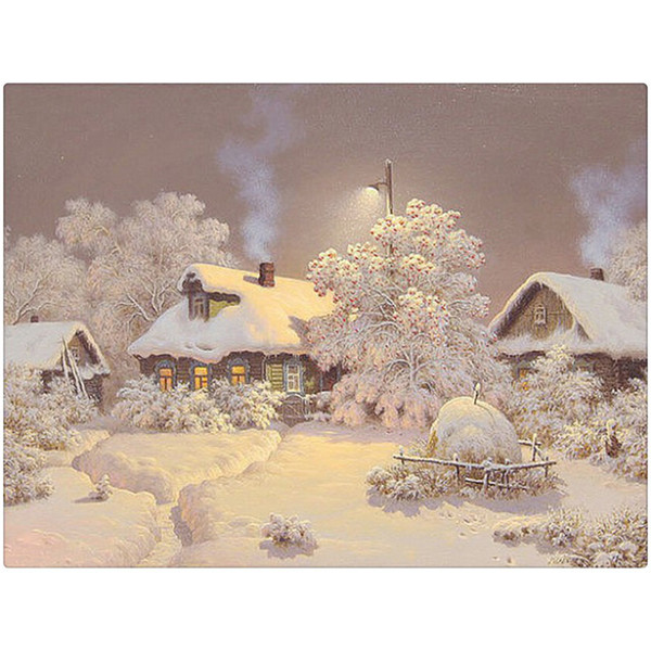 New Arrival 5D Square Diamond Painting Snow house Cross Stitch Kit DIY Set Embroidery Rhinestone Home Decor Needlework AZ007