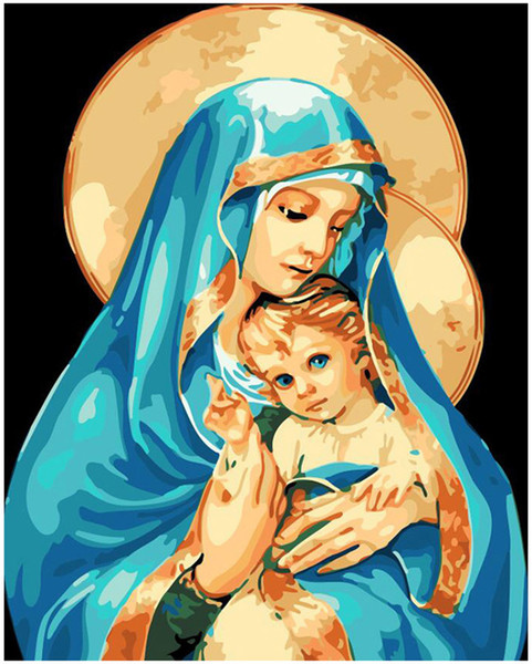 Oil Paint DIY Painting By Numbers Adult Hand Painted Kits Paint-West Madonna 16