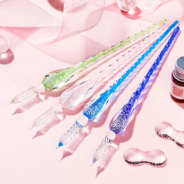 2018 new Glass Writing Pen Gift Glass Dip Pen Glass Signature Pen Business Gifts Office Supplies