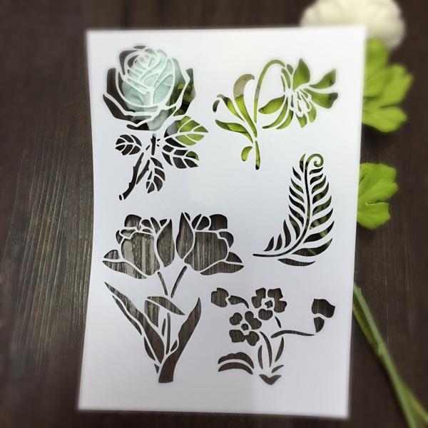 Flexible white stencils kit of 3 pcs leaves Masking template For Scrapbooking,cardmaking,painting,DIY cards