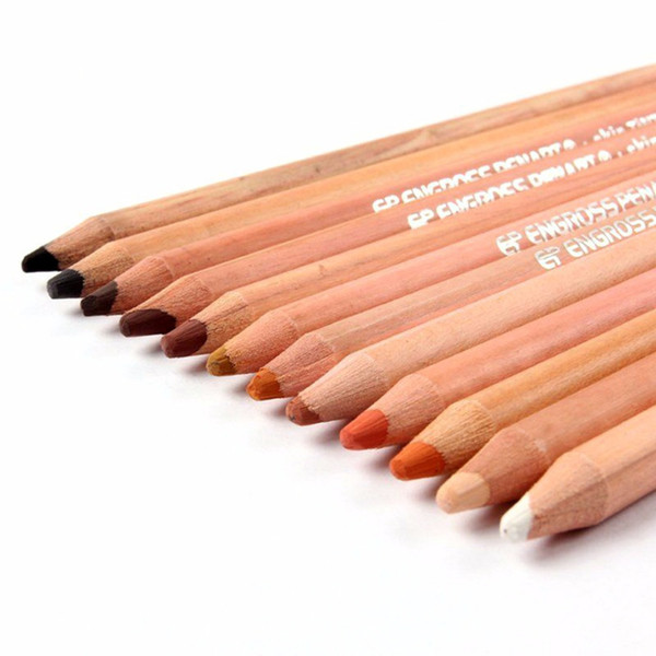 Colored Pencils Wood Pastel Pencils Professional Portrait Drawing Skin Tints Soft Pastel Colored Pencils 175mm 12Pcs