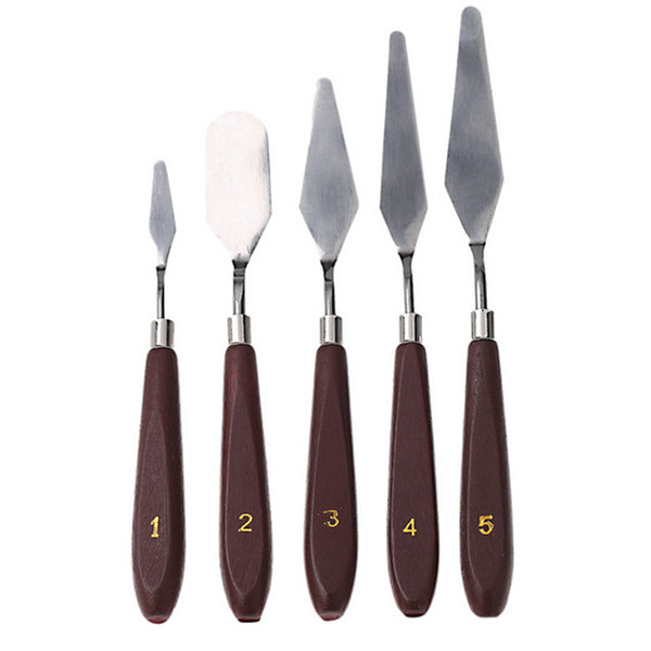 5pcs/set Stainless Steel Artist Painting Palette Knife Spatula Oil Painting Knives Paint Artist Crafts Painting Kit Scraper